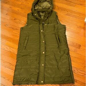 New Olive green long vest